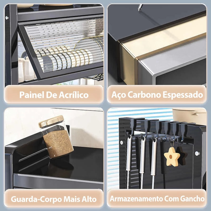 Escorredor De Louça Modular Autosustentavel + Oganizador de Temperos Giratório 17 Peças